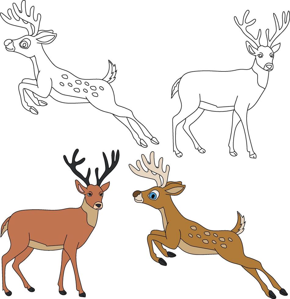 cerf clipart. sauvage animaux clipart collection pour les amoureux de jungles et faune. cette ensemble volonté être une parfait une addition à votre safari et sur le thème du zoo projets. vecteur