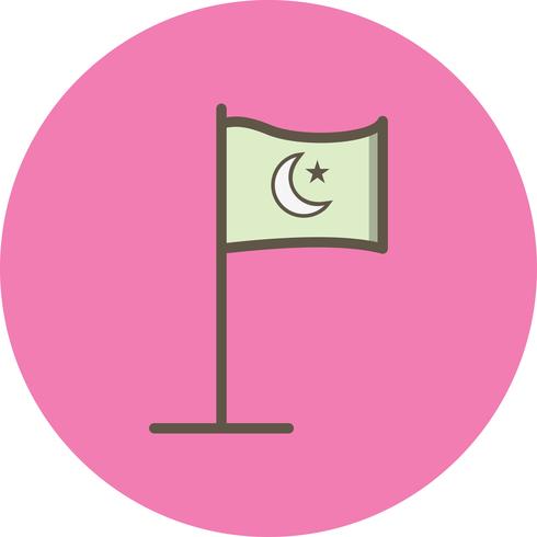 Icône de drapeau islamique de vecteur