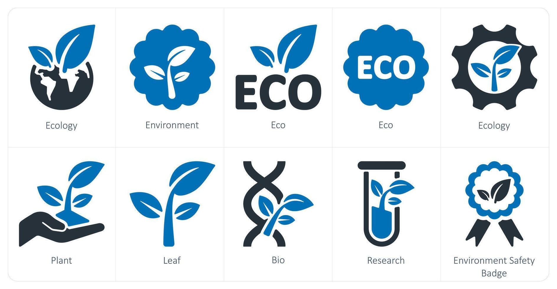 une ensemble de dix écologie Icônes comme écologie, environnement, éco vecteur