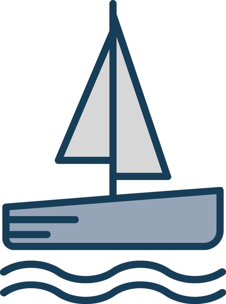 catamaran ligne rempli gris icône vecteur