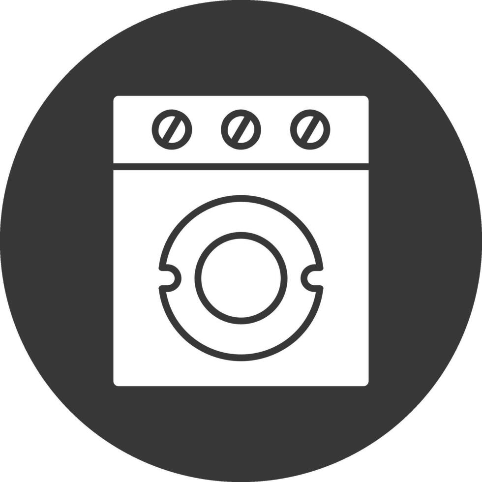 machine à laver glyphe inversé icône vecteur
