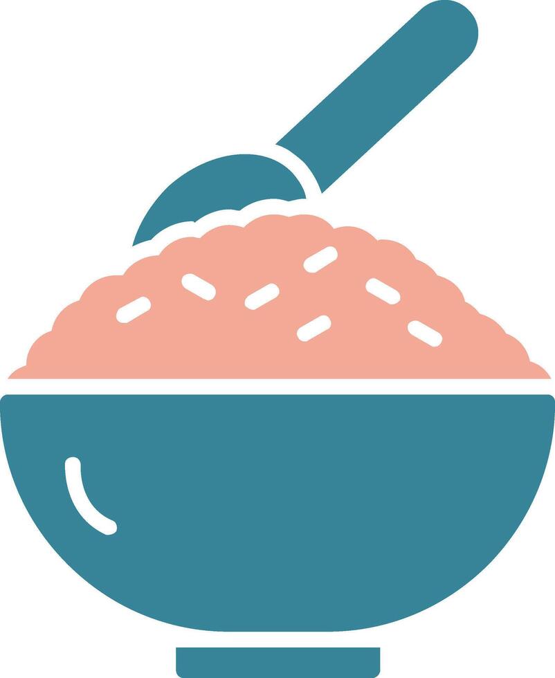 icône de deux couleurs de glyphe de riz vecteur
