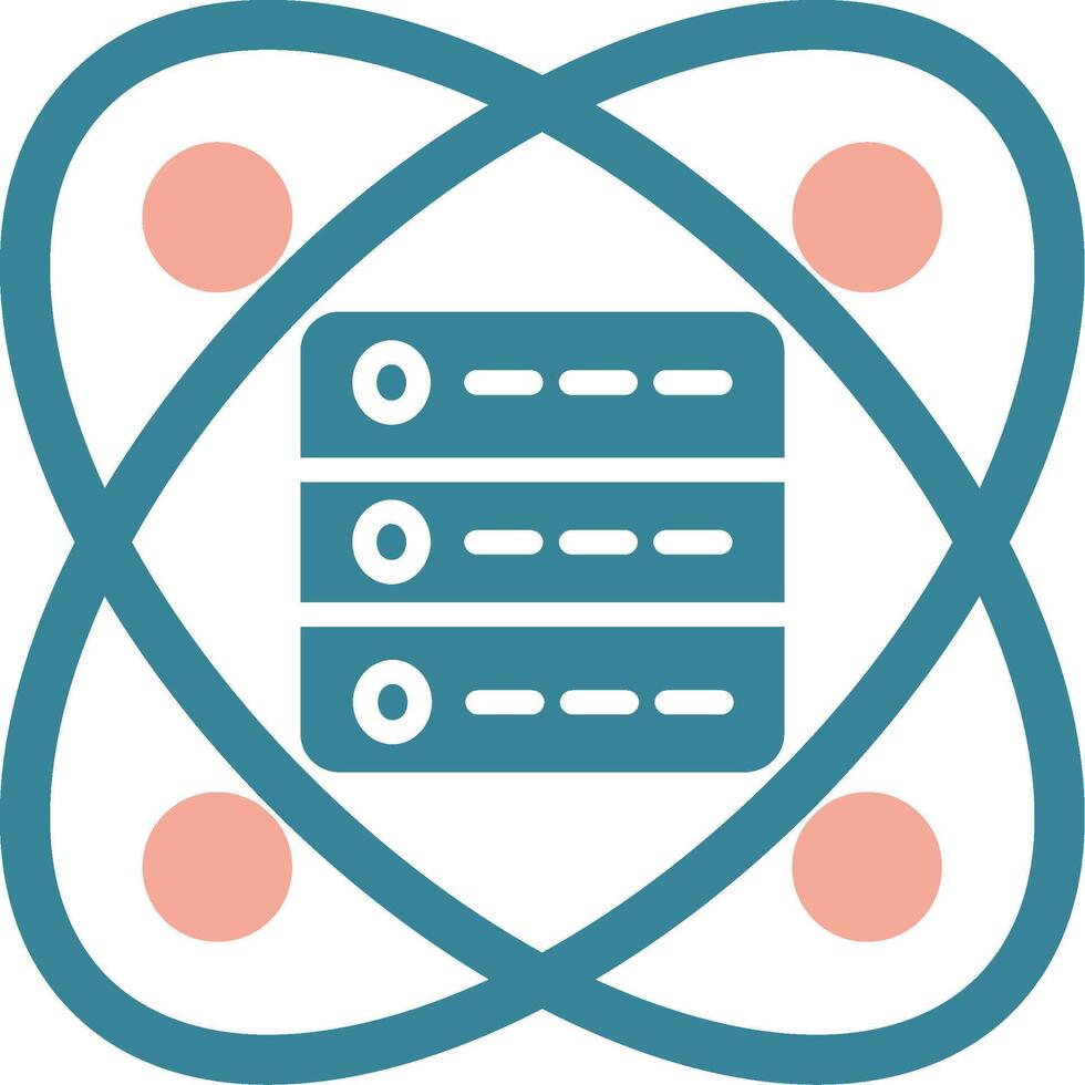 icône de deux couleurs de glyphe de science des données vecteur