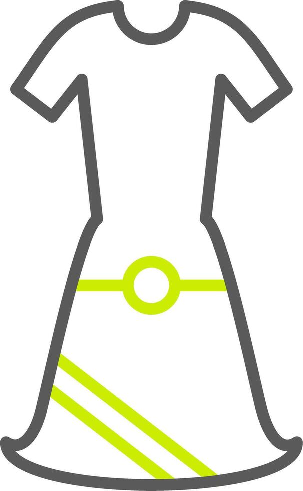 icône de ligne de robe deux couleurs vecteur