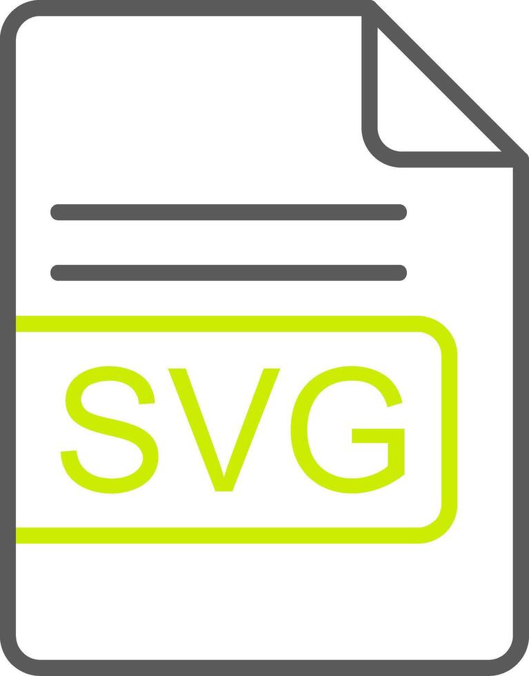 svg fichier format ligne deux Couleur icône vecteur