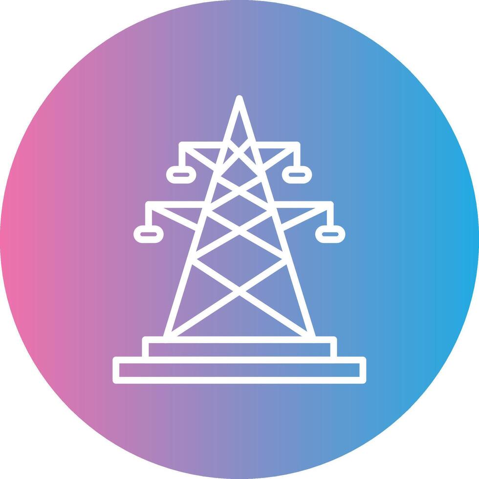 électrique ligne pente cercle icône vecteur