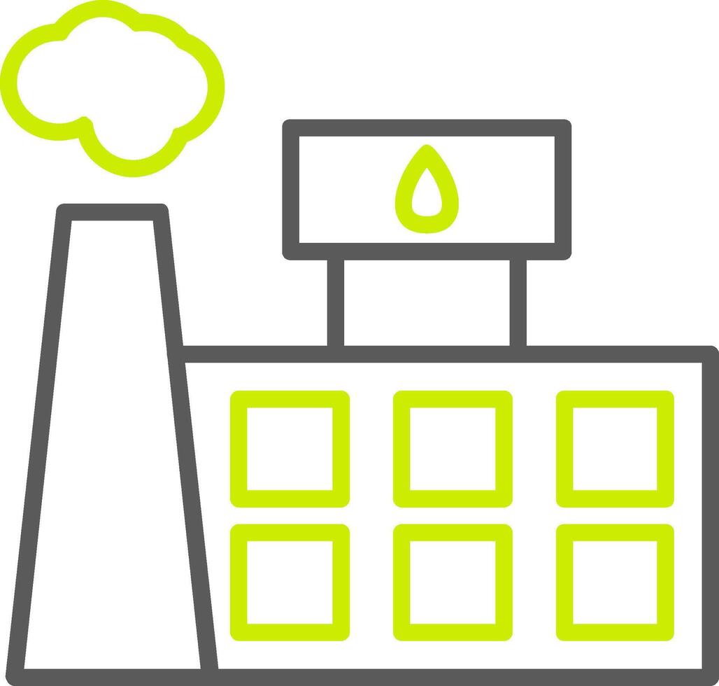 pétrole industrie ligne deux Couleur icône vecteur