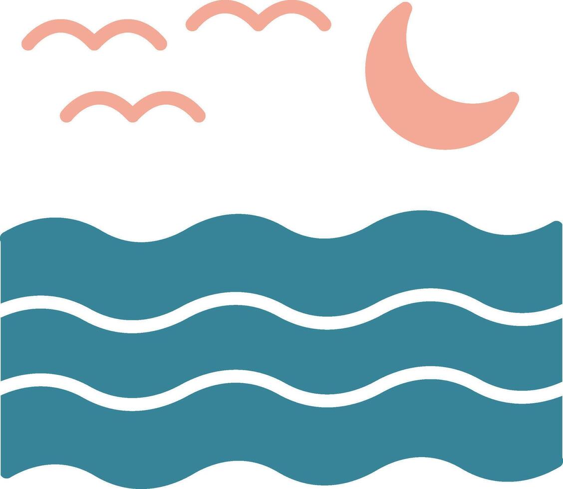 icône de deux couleurs de glyphe de rivière vecteur