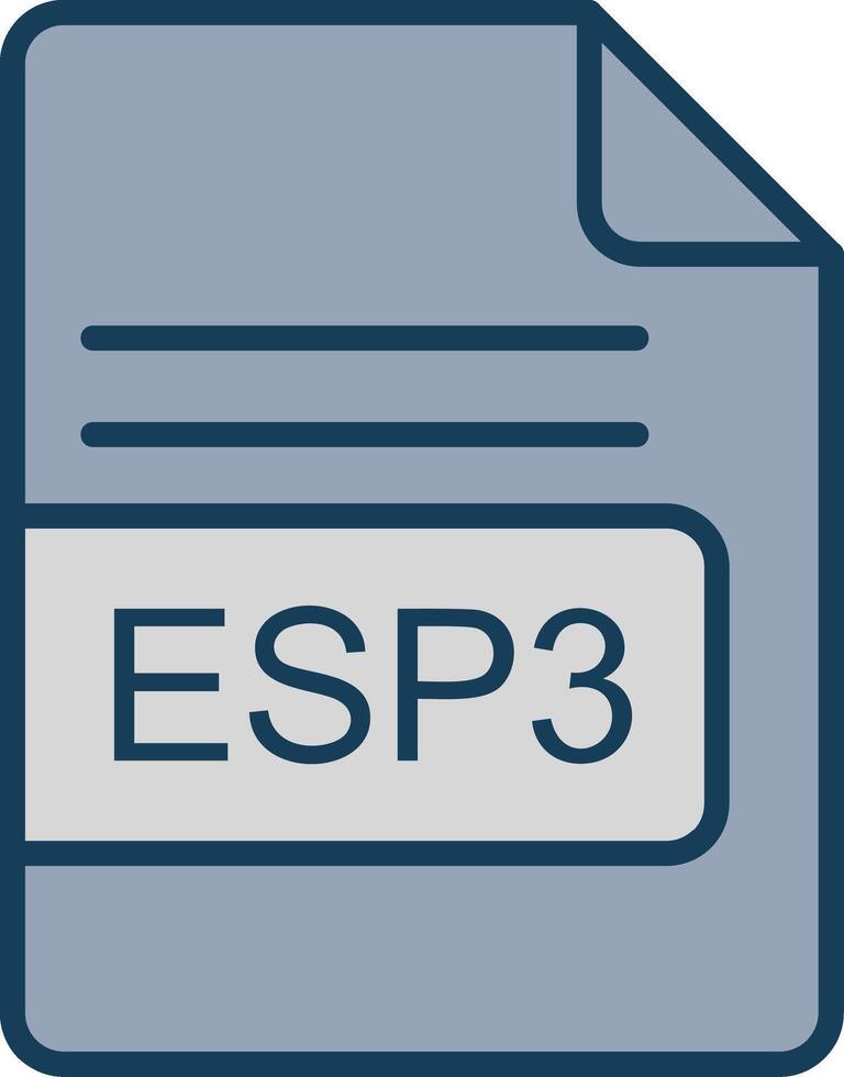 esp3 fichier format ligne rempli gris icône vecteur