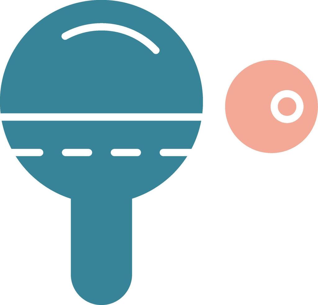 icône de deux couleurs de glyphe de tennis de table vecteur