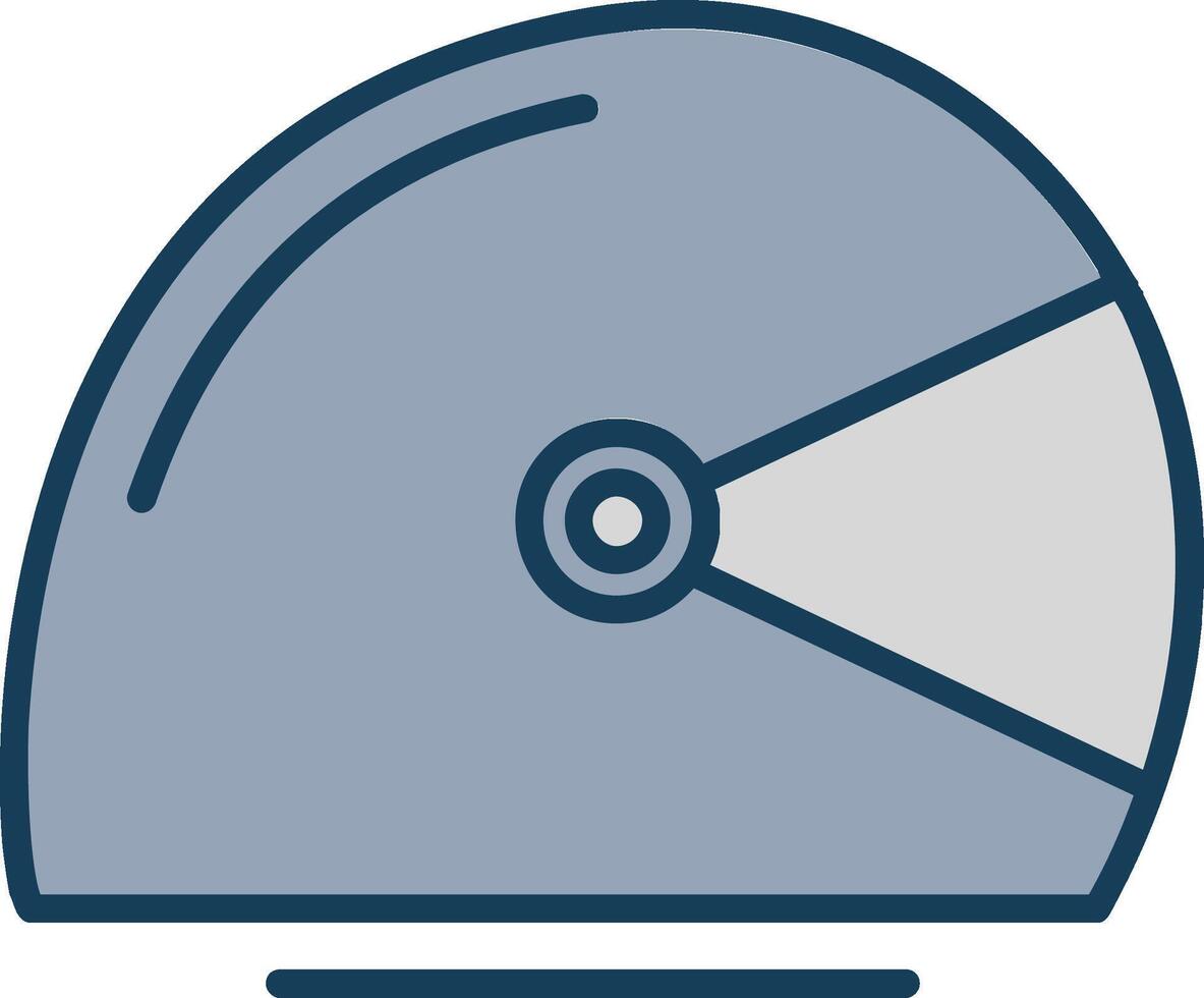 casque ligne rempli gris icône vecteur