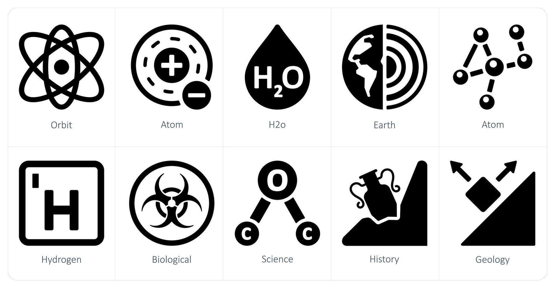 une ensemble de dix science et expérience Icônes comme l'ufologie, anatomie, alein vecteur