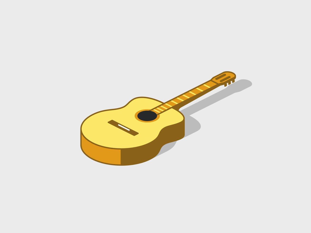 classique guitare isométrique illustration avec ombre vecteur