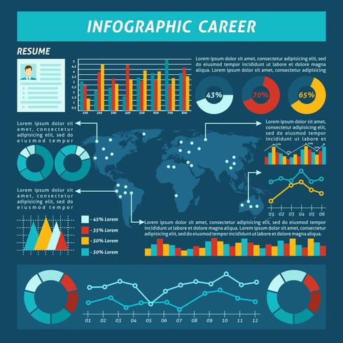 Set d&#39;infographie de carrière vecteur