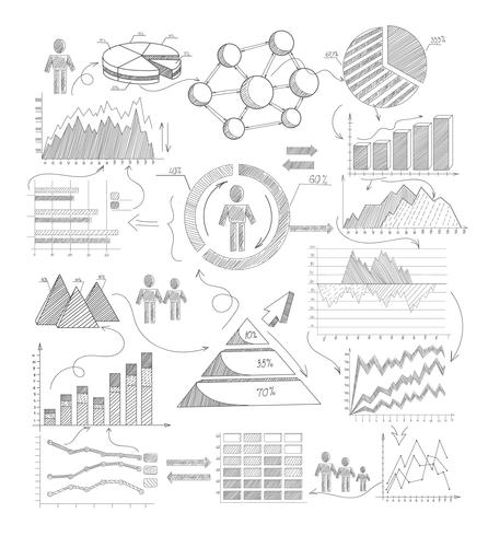 Schémas d&#39;esquisses infographiques vecteur