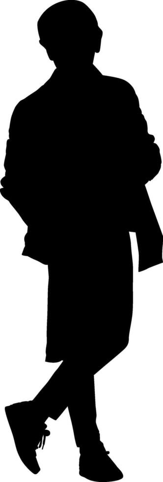 silhouette mode homme sur blanc Contexte vecteur