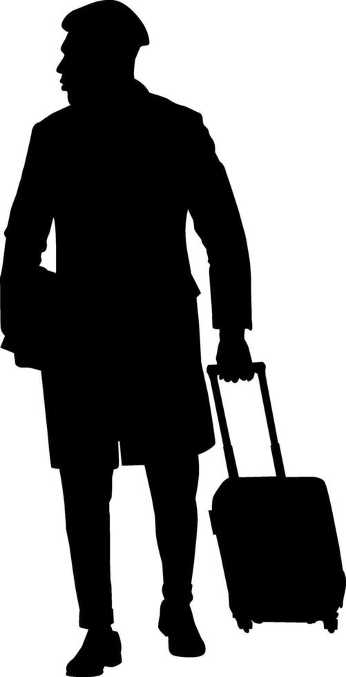 silhouette de la personne voyageur vecteur