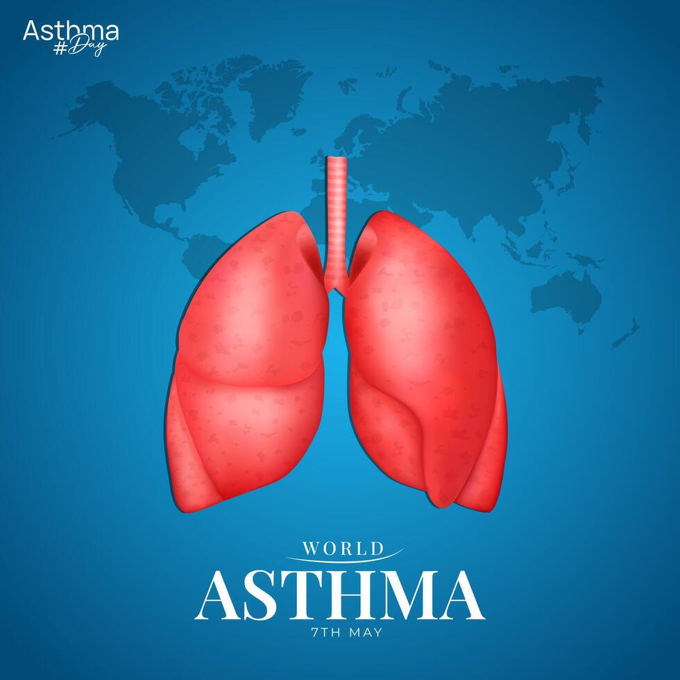 publication sur les réseaux sociaux de la journée mondiale de lasthme vecteur