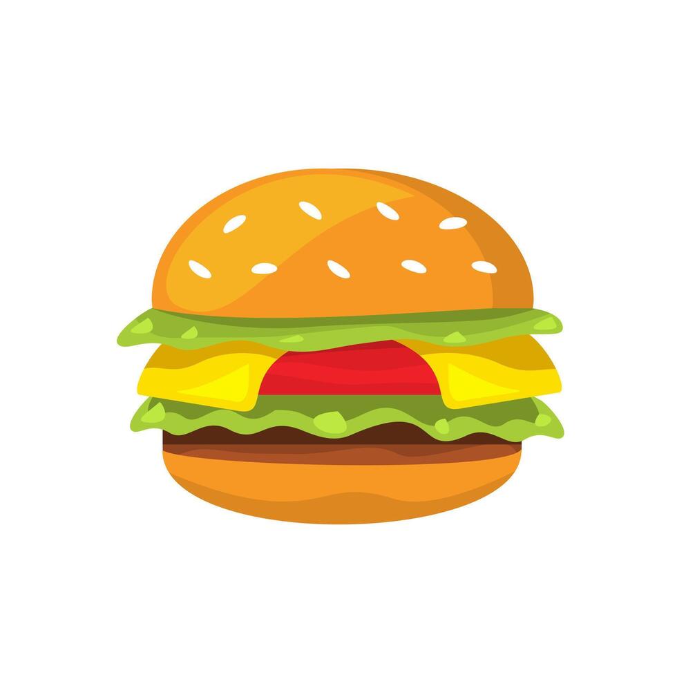 Hamburger avec fromage et laitue, parfait pour nourriture les blogs, restaurant menus, La publicité campagnes, social médias des postes, et culinaire dessins vecteur