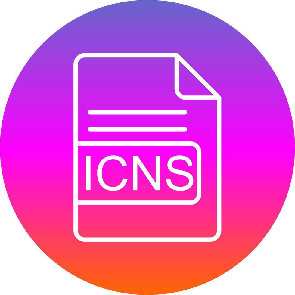 icns fichier format ligne pente cercle icône vecteur