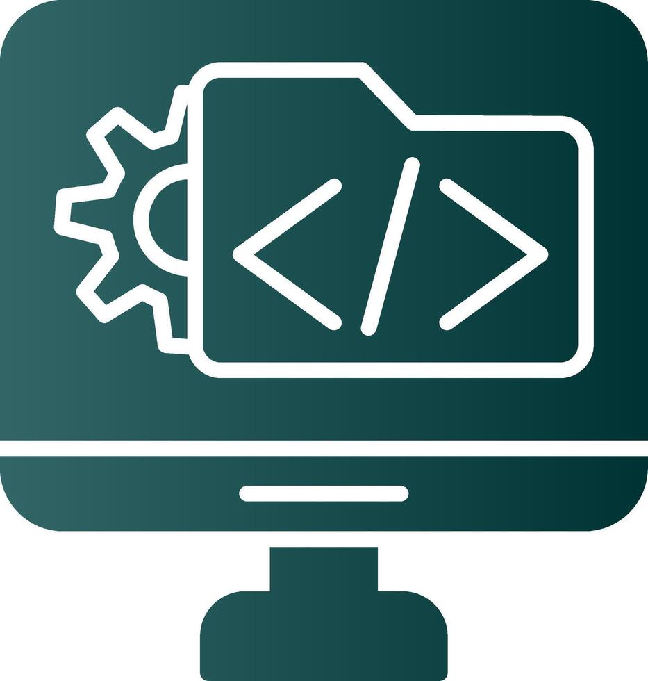 Logiciel développement glyphe pente icône vecteur