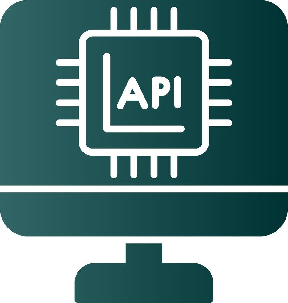 api interface glyphe pente icône vecteur