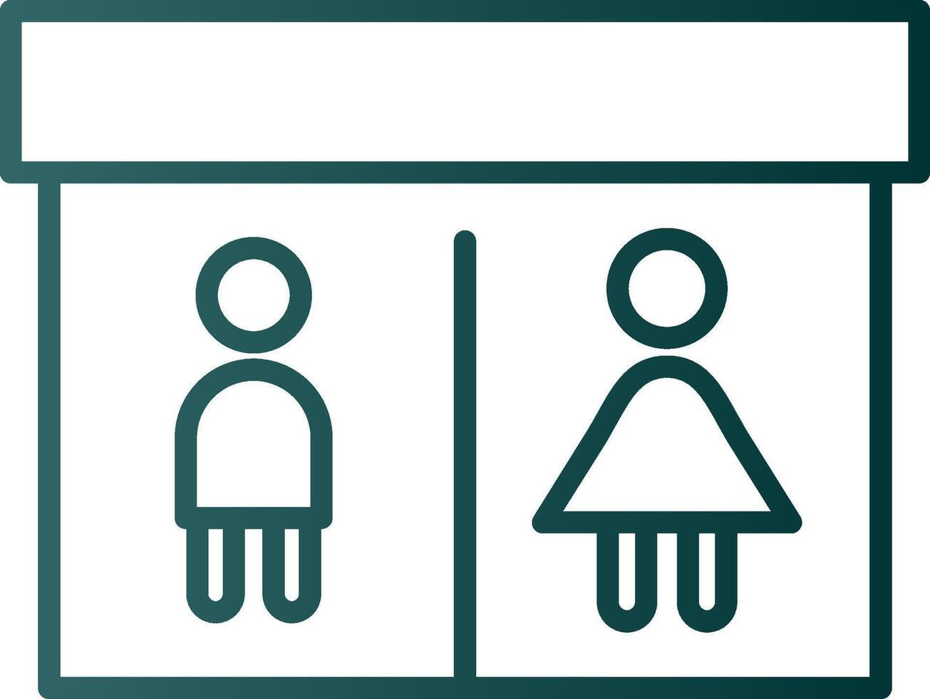 Publique toilette ligne pente icône vecteur