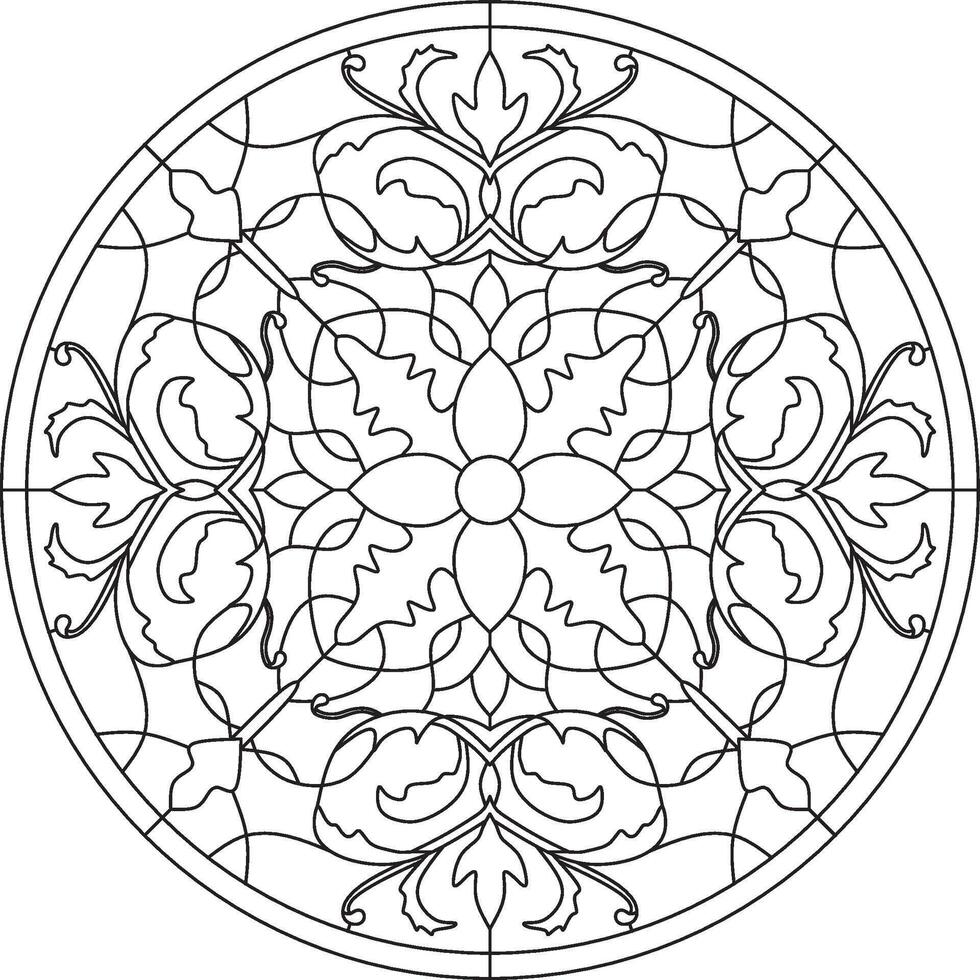 rond monochrome floral européen nationale modèle. ethnique cercle ornement de ancien Grèce, romain Empire. vecteur