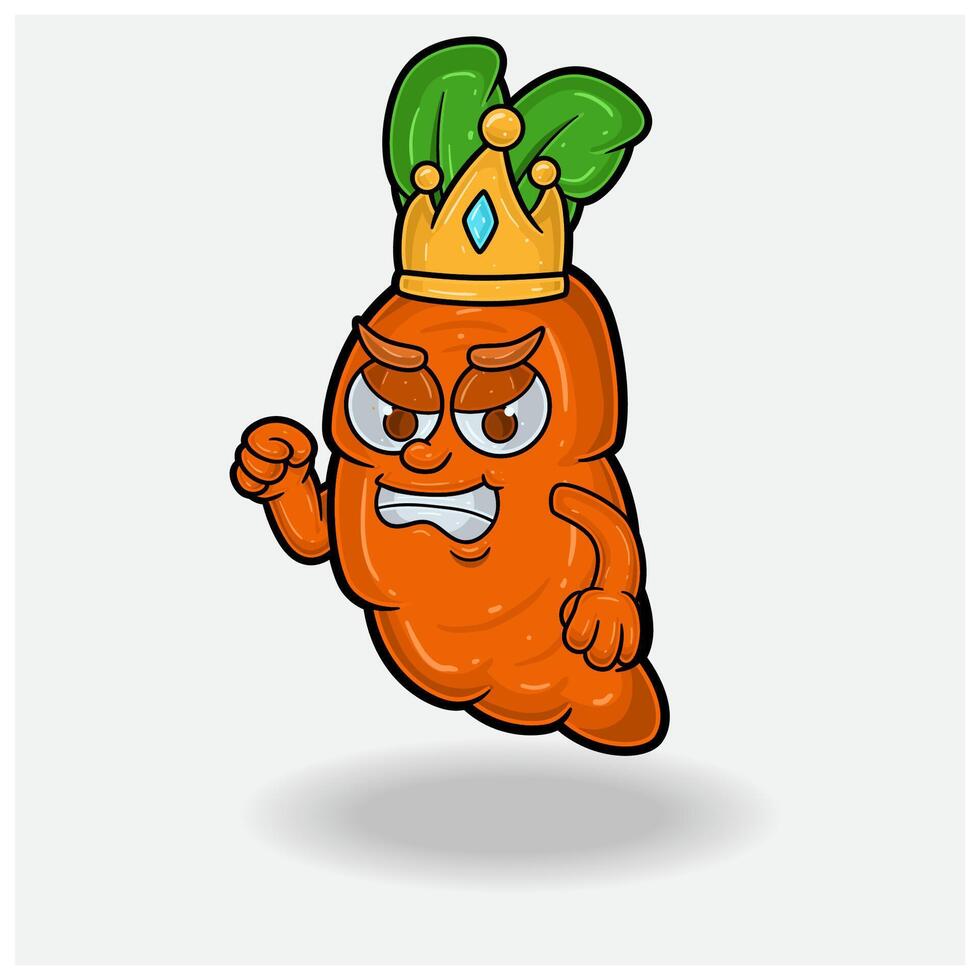 carotte mascotte personnage dessin animé avec en colère expression. vecteur