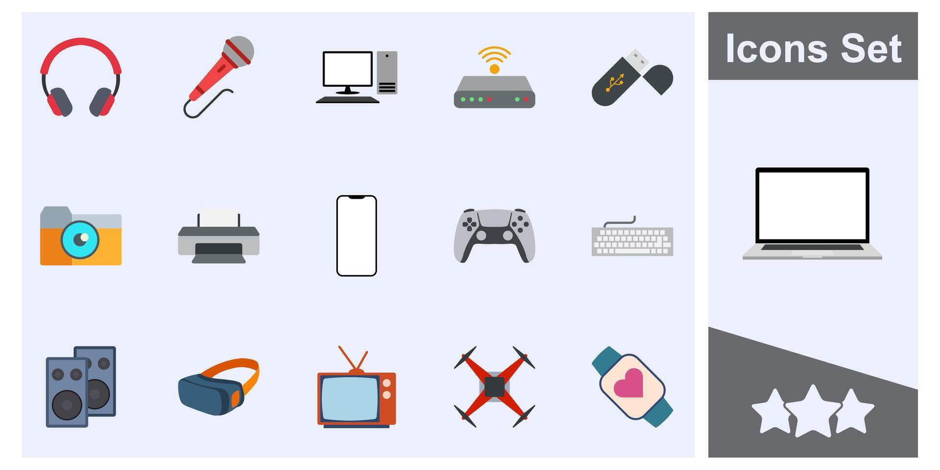 dispositif icône ensemble symbole collection, logo isolé illustration vecteur