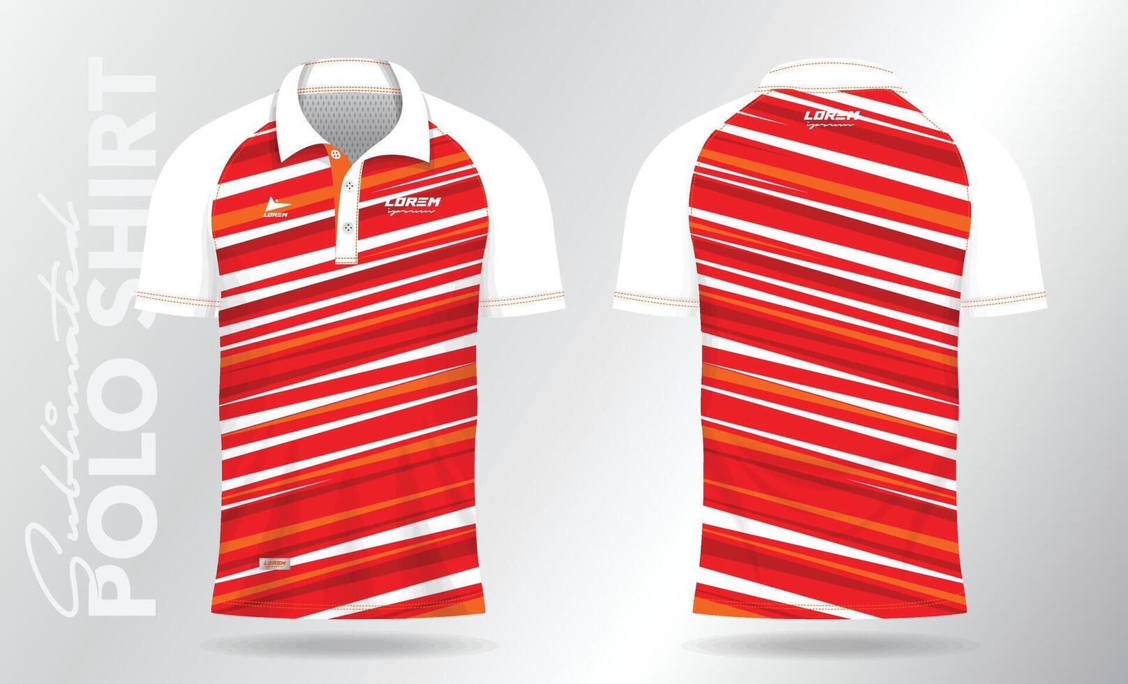modèle de maillot de sport blanc rouge pour les uniformes d'équipe et la conception de t-shirt de football vecteur