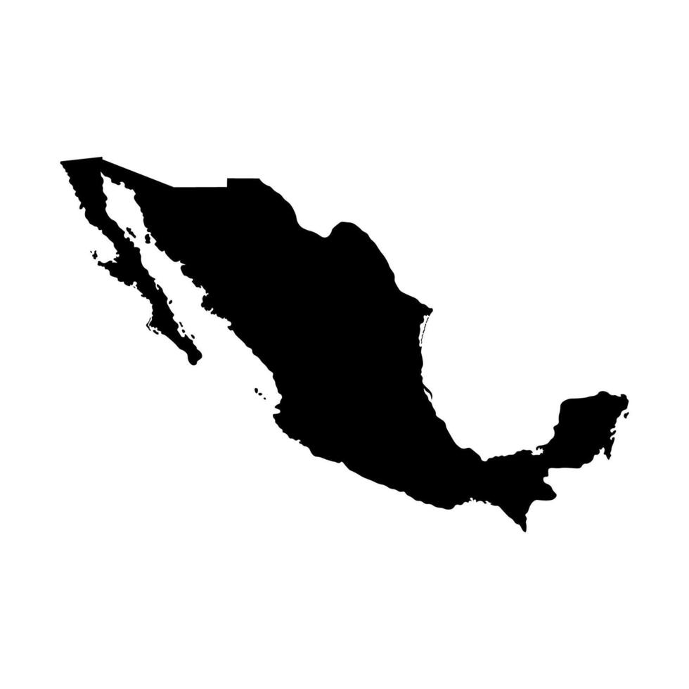 isolé simplifié illustration icône avec noir silhouette de Mexique, uni mexicain États carte. blanc Contexte vecteur