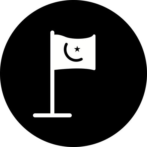 Icône de drapeau islamique de vecteur