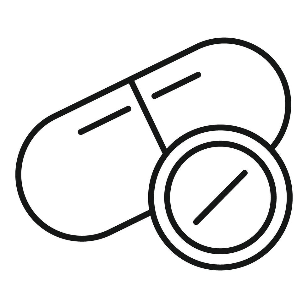 pilule et capsule icône contour . médicament pharmacie vecteur