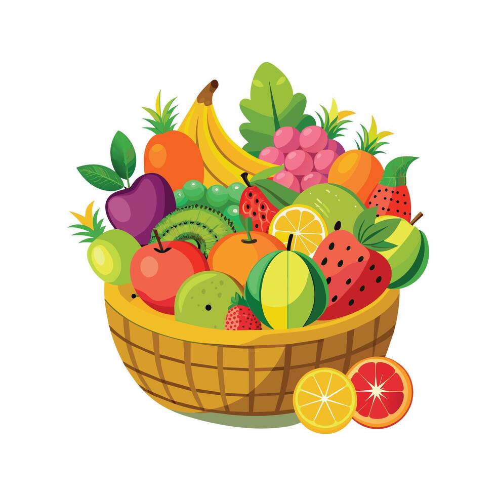 une variété de des fruits illustration vecteur