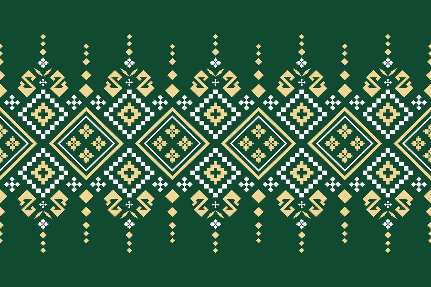 vert traverser point coloré géométrique traditionnel ethnique modèle ikat sans couture modèle frontière abstrait conception pour en tissu impression tissu robe tapis rideaux et sarong aztèque africain Indien indonésien vecteur