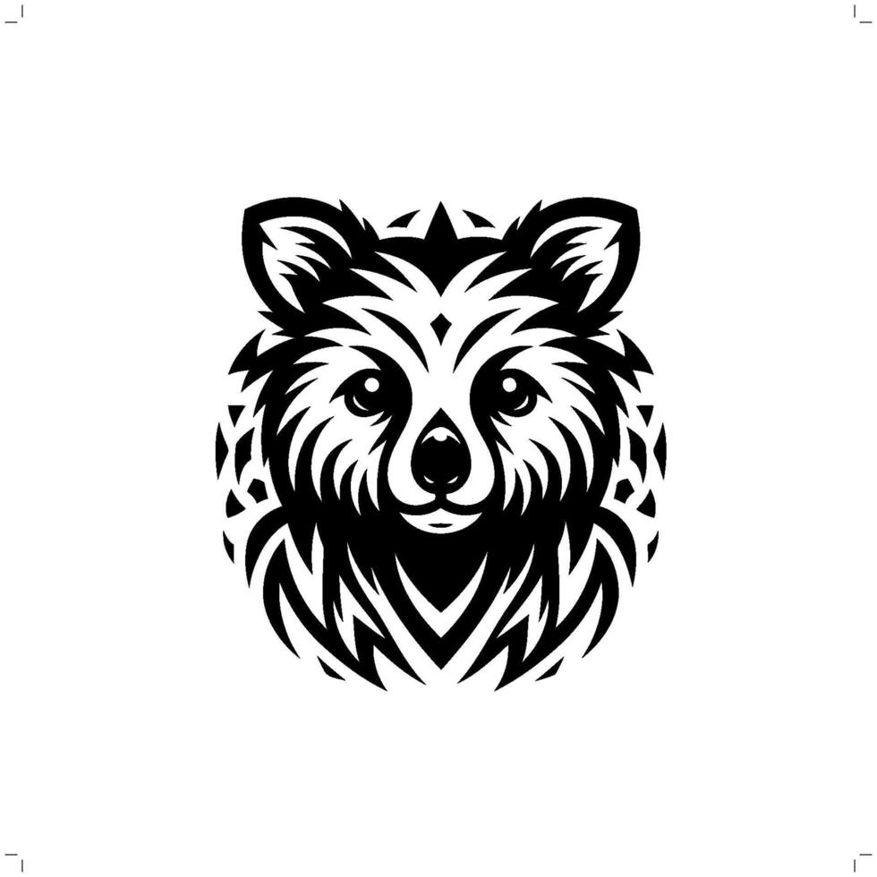 quokka dans moderne tribal tatouage, abstrait ligne art de animaux, minimaliste contour. vecteur