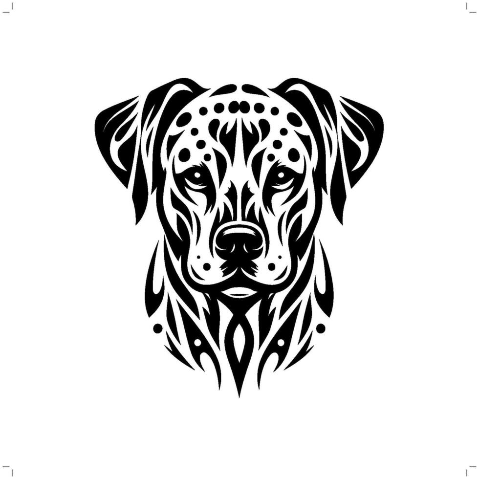 dalmatien chien dans moderne tribal tatouage, abstrait ligne art de animaux, minimaliste contour. vecteur