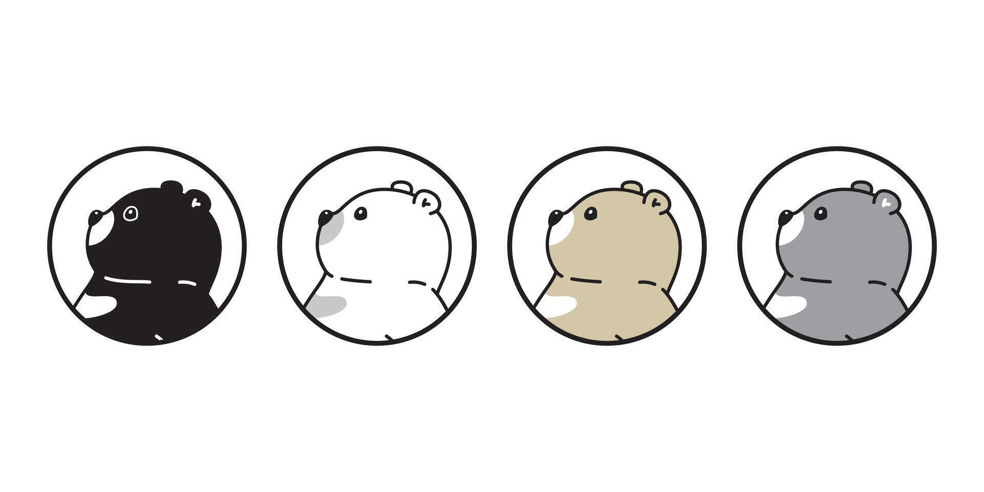 ours polaire ours icône logo timbre tatouage nounours dessin animé personnage symbole griffonnage illustration conception vecteur