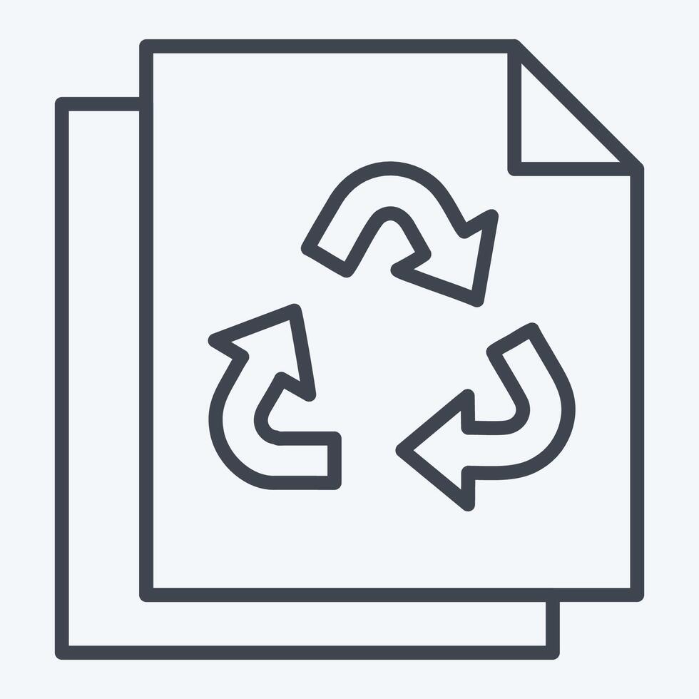 icône papier recyclage. en relation à recyclage symbole. ligne style. Facile conception illustration vecteur