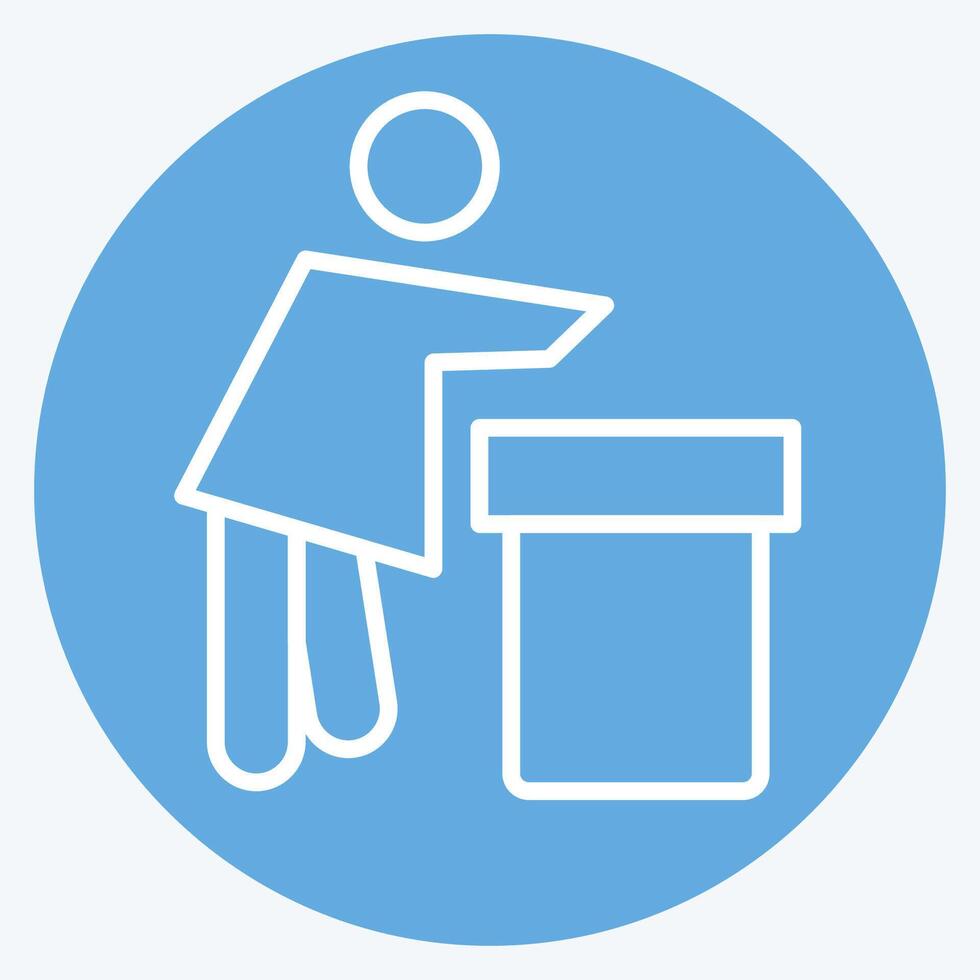 icône recyclage centre. en relation à recyclage symbole. bleu yeux style. Facile conception illustration vecteur