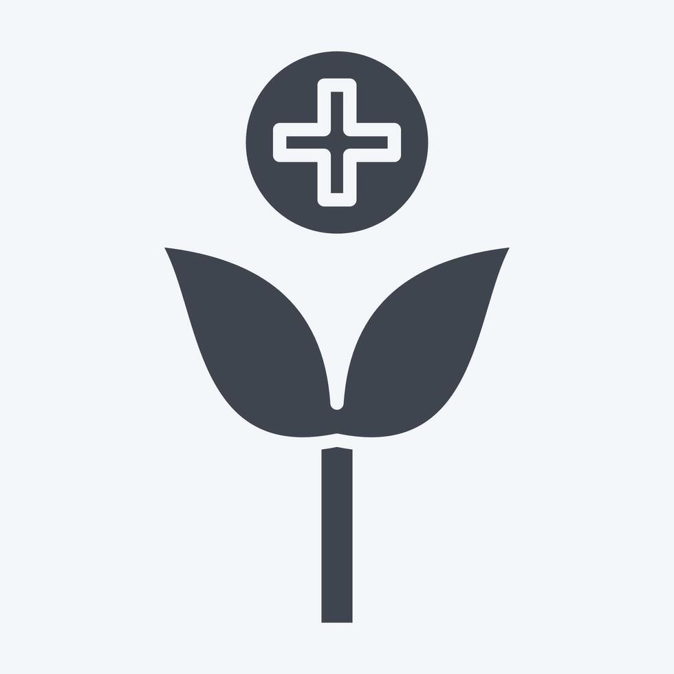 icône à base de plantes médicament. en relation à médical spécialités symbole. glyphe style. Facile conception illustration vecteur
