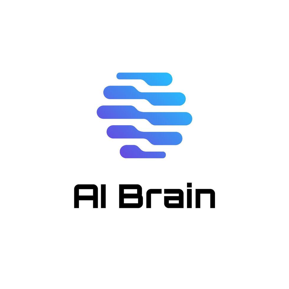 artificiel intelligence cerveau Les données ordinateur machine apprentissage logo vecteur