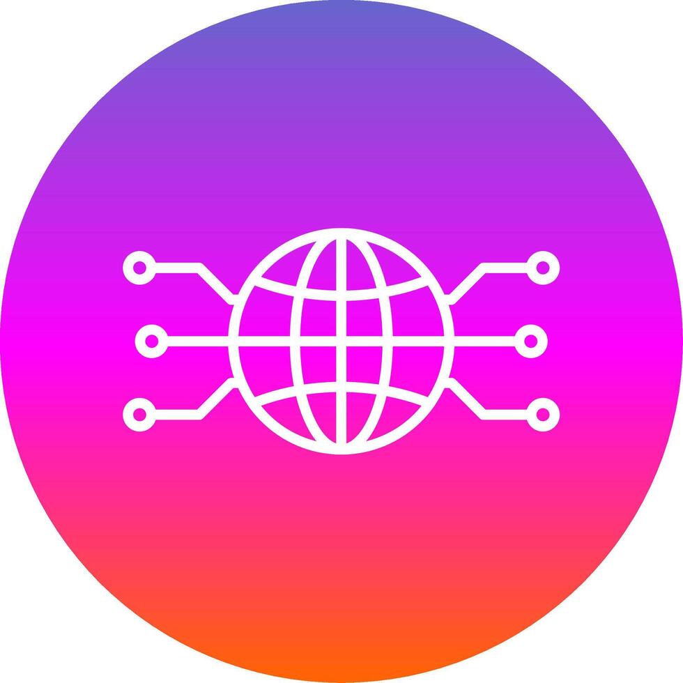 global réseau ligne pente cercle icône vecteur