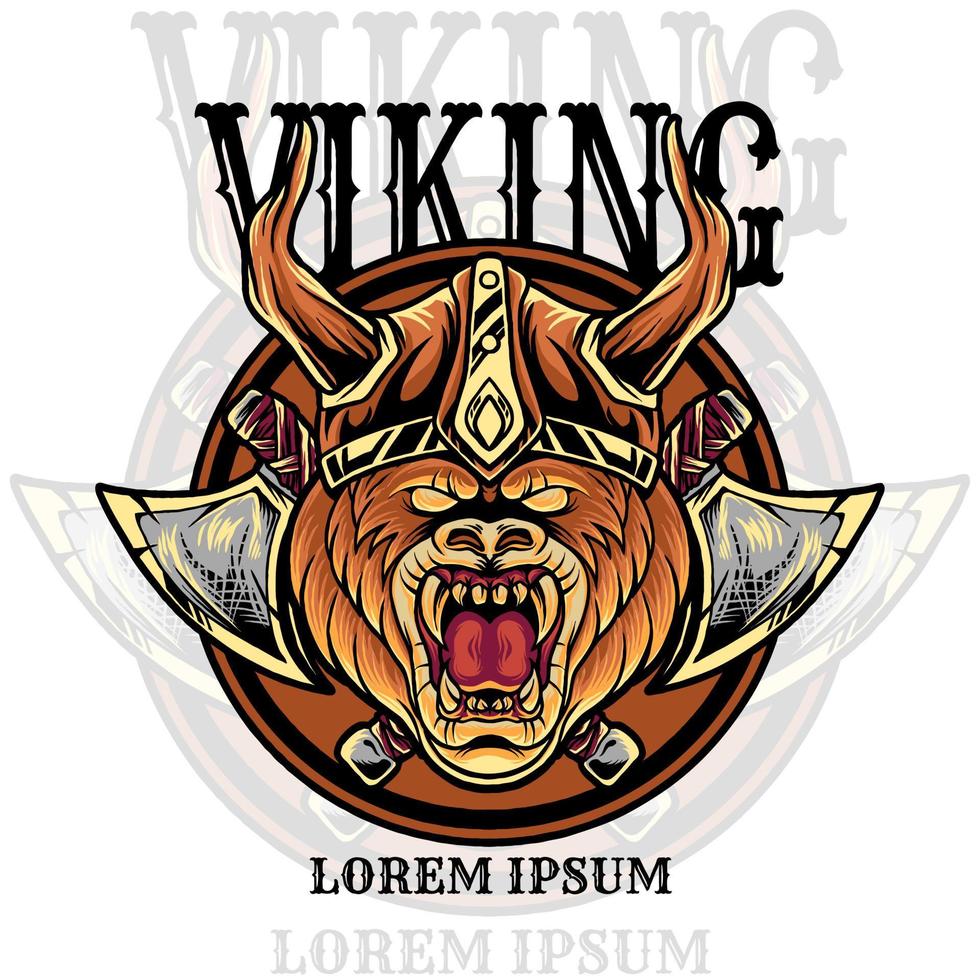 illustration du logo de la mascotte esport tête viking vecteur