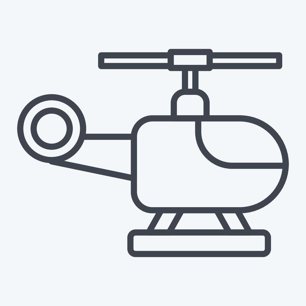 icône hélicoptère. en relation à la navigation symbole. ligne style. Facile conception illustration vecteur