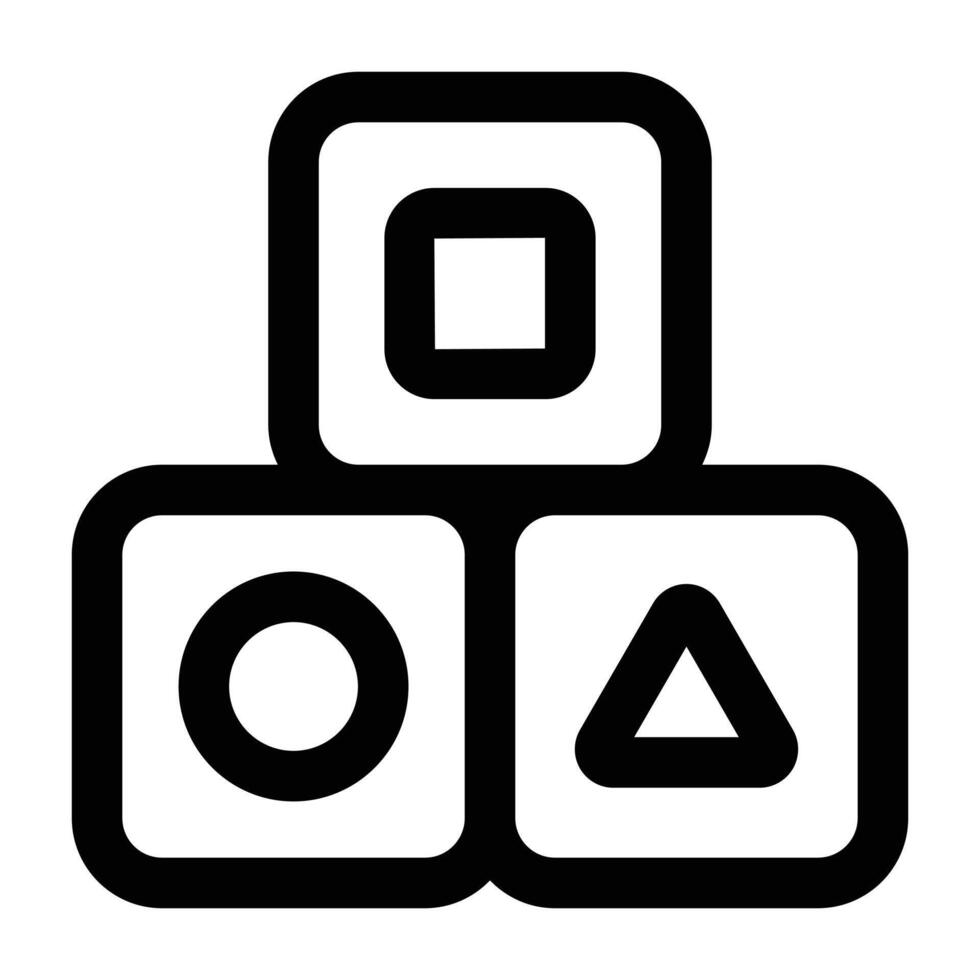 Facile blocs jouet icône. le icône pouvez être utilisé pour sites Internet, impression modèles, présentation modèles, illustrations, etc vecteur