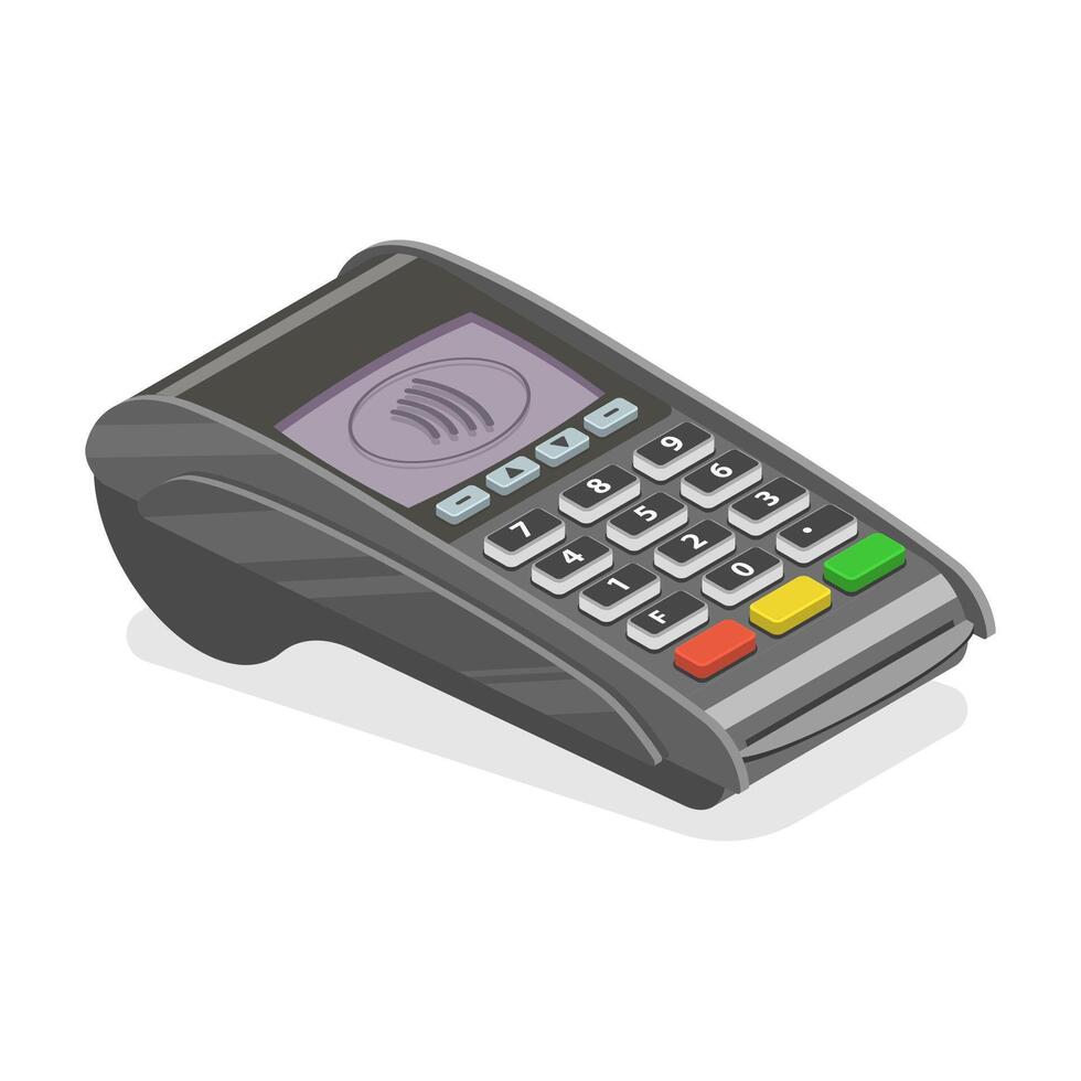 3d isométrique plat concept de pos Terminal vecteur