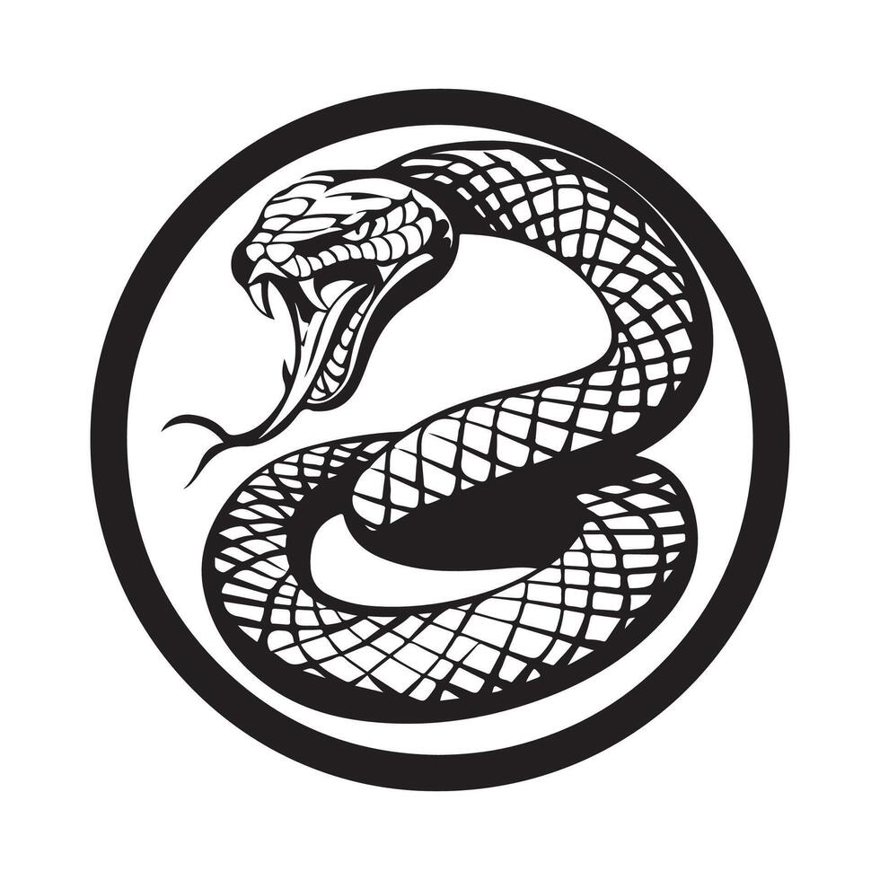 cobra serpent logo, art, Icônes, et graphique sur blanc Contexte vecteur