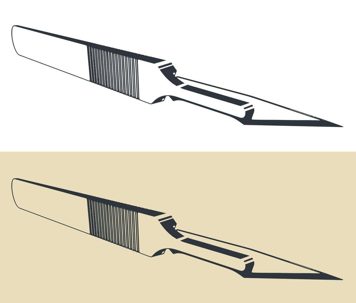 stylisé illustration de scalpel vecteur